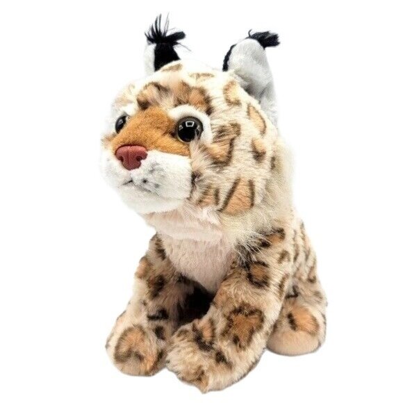 2/$15 Wild Republic Realistic Bobcat Plush Brown 9" Cub Sitting Stuffed Spotted - Picture 1 of 9